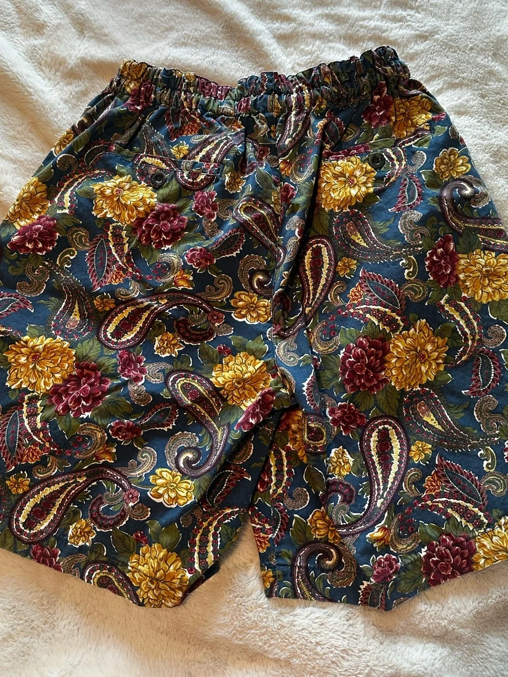 Vintage Banana Republic Blue Paisley & Floral Cotton Shorts